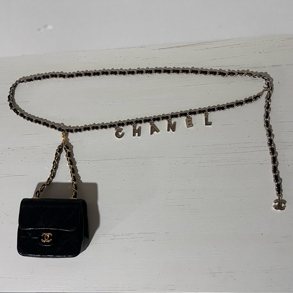 Chanel Classic Flap Micro Bag + Charm Belt